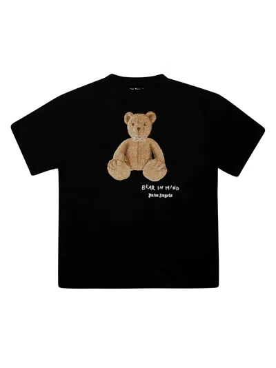Palm Angels Cotton Crew Neck T Shirt Teddy Bear In Black