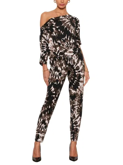 Tart Collections Piper One Shoulder Jumpsuit In Black In Black