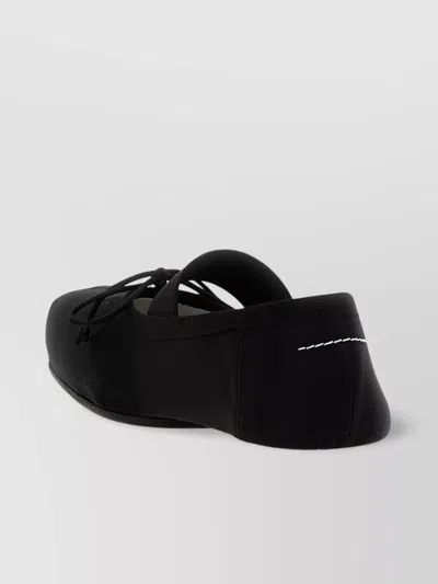 Mm6 Maison Margiela Mm6 By Maison Margiela Ballet Flats With Signature Bow Detail In Black
