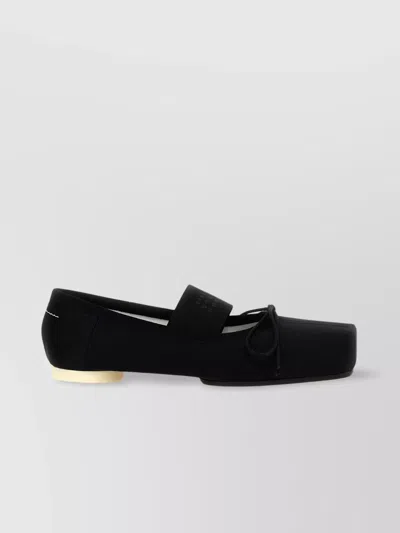 Mm6 Maison Margiela Mm6 By Maison Margiela Ballet Flats With Signature Bow Detail In Black