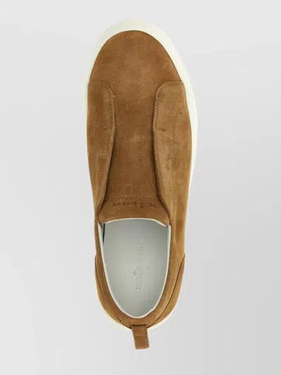 Kiton Slip-on Suede Leather Sneakers In Brown