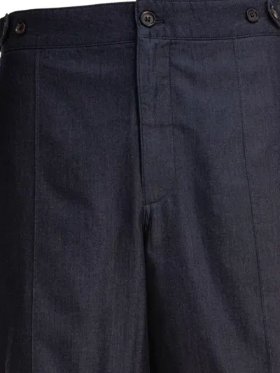 Alexander Mcqueen Tailored Shorts With Back Pockets And Belt Loops In Blue