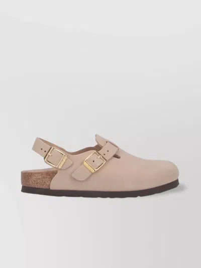 Birkenstock Mule 'tokio' Con Fibbia Sul Fronte E Sul Retro In Pelle Beige Donna
