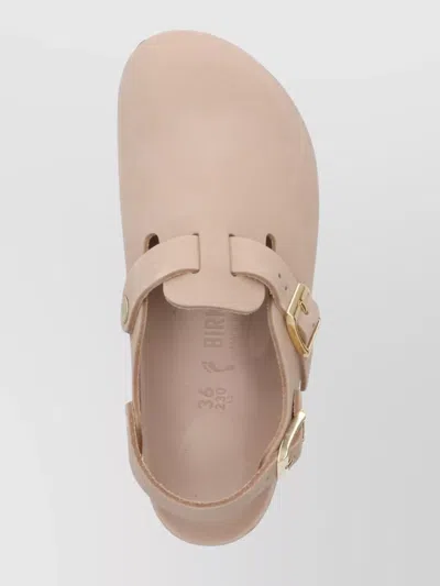Birkenstock Mule 'tokio' Con Fibbia Sul Fronte E Sul Retro In Pelle Beige Donna