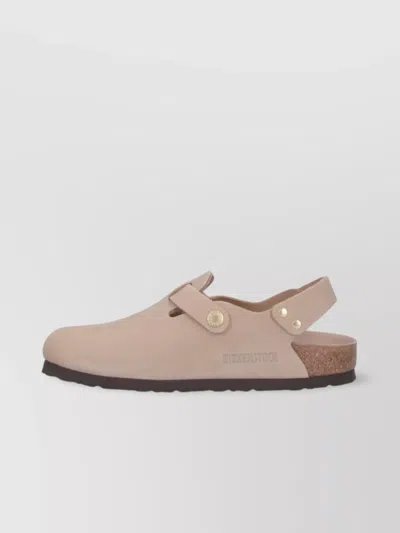 Birkenstock Mule 'tokio' Con Fibbia Sul Fronte E Sul Retro In Pelle Beige Donna
