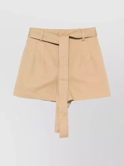 Moncler Cotton Blend Shorts Trousers Beige In Brown