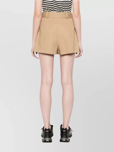 Moncler Cotton Blend Shorts Trousers Beige In Brown