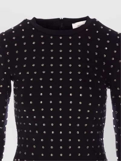 Sportmax Crystal Embellished Long Sleeve Top