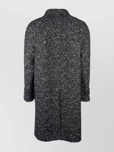 Celine Camden Wool Tweed Coat With Button Closure And Side Pockets In Multi