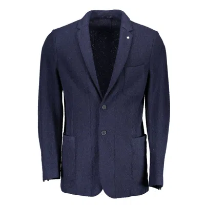Gant Blue Wool Men Jacket In Blue