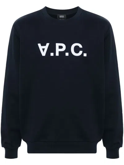 Apc Elisa Vpc Logo Sweatshirt In Inverted Print In Blue