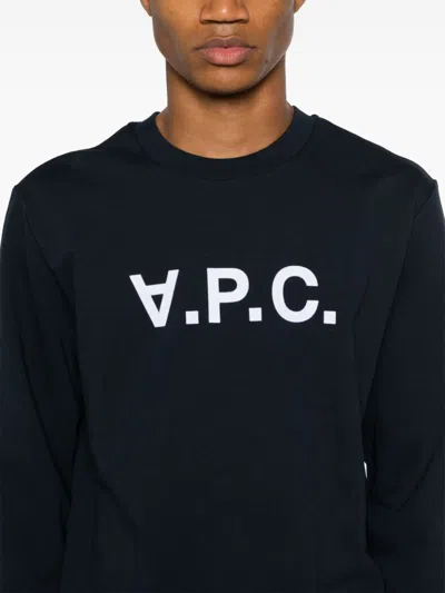 Apc Elisa Vpc Logo Sweatshirt In Inverted Print In Blue