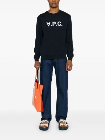 Apc Elisa Vpc Logo Sweatshirt In Inverted Print In Blue