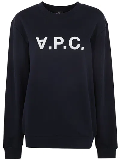 Apc Elisa Vpc Logo Sweatshirt In Inverted Print In Blue