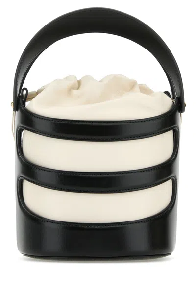 Alexander Mcqueen Two-tone Leather The Rise Bucket Bag In Black