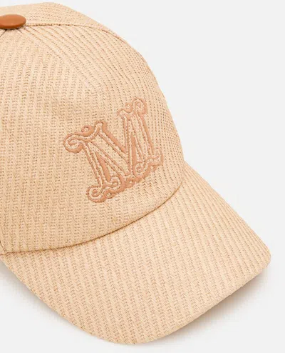 Max Mara Jez Rafia Baseball Cap In Neutral