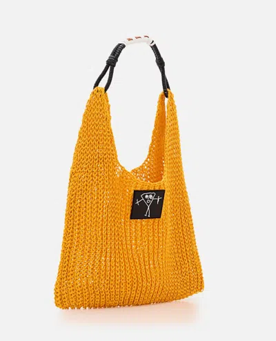 Plan C Gestrickte Handtasche In Orange