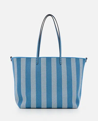 Fendi Blue Reversible Roll Large Shopper In Blue