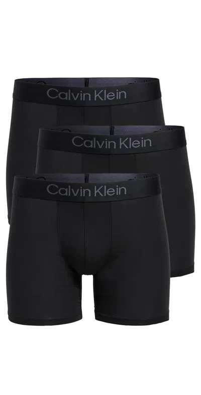 Calvin Klein Underwear Modern Modal 3 Pack Boxer Briefs Black In Black