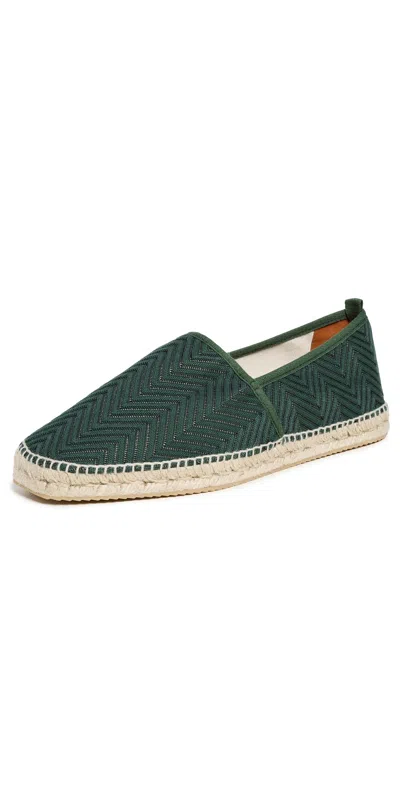 Missoni Zig Zag Pattern Espadrilles With Rope Sole In Green