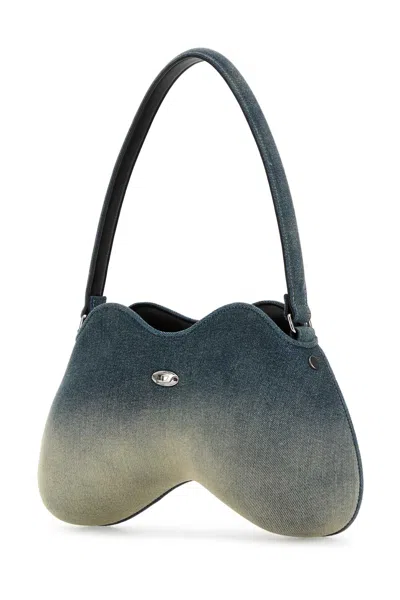 Diesel Shoulder Bag In Solarised Denim In Blue