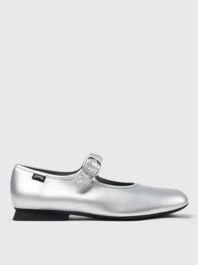 Camper Casi Leather Mary Jane Shoe In Silver, Women's At Urban Outfitters