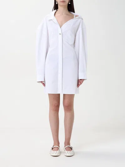 Jacquemus Women's La Mini Robe Chemise Dress In White