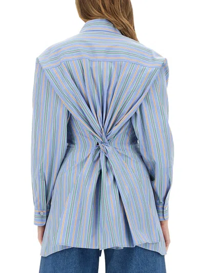 Etro Knotted Button-up Striped Shirt In Multicolor