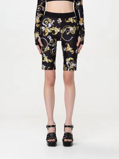 Versace Jeans Couture "baroque Outline" Cycling Shorts In Black