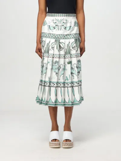 Fabiana Filippi A-line High-waisted Pleated Printed Midi Skirt In White