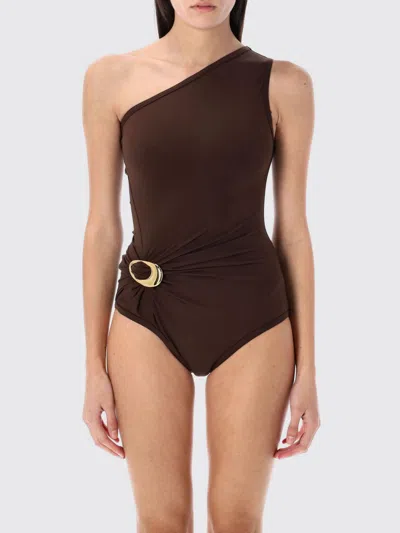 Bottega Veneta Brown Stretch Nylon Swimsuit In Brown