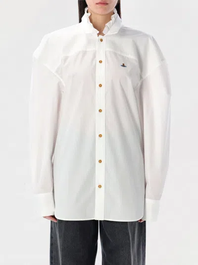Vivienne Westwood Women White Football Shirt, S Luxury Shirts For Women Darveys In White