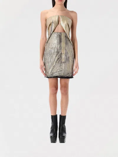 Rick Owens Women's Prong Mini Dress In Gold