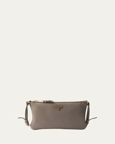 Prada Soft Calf Leather Shoulder Bag In F0572 Argilla