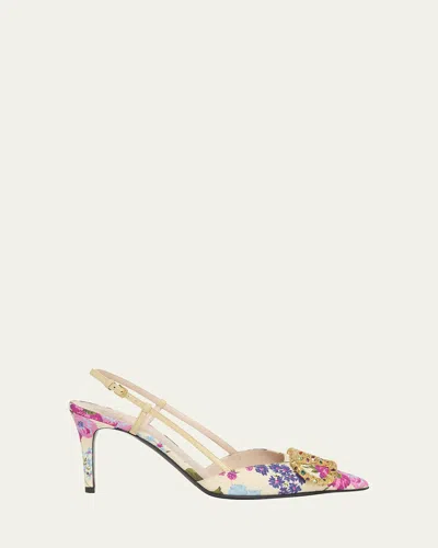 Valentino Garavani Heeled Shoes In Multicolor Ivory