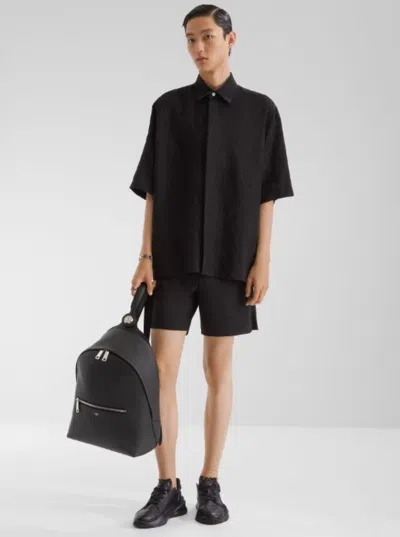 Fendi Ff Jacquard Shirt In Black