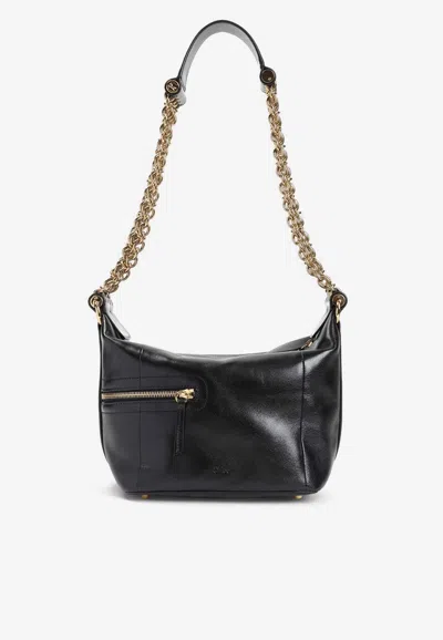 Chloé Sac Porté Épaule Camera Chain En Cuir Brillant Femme Noir Taille Onesize 100% Bubalus Bubalis, Farme In Black