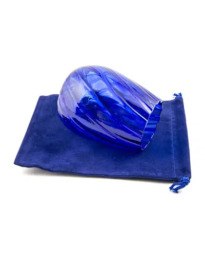 Joy Stember Metal Arts Studio Hand-blown Smash Glass By Baigelman Glass In Cobalt