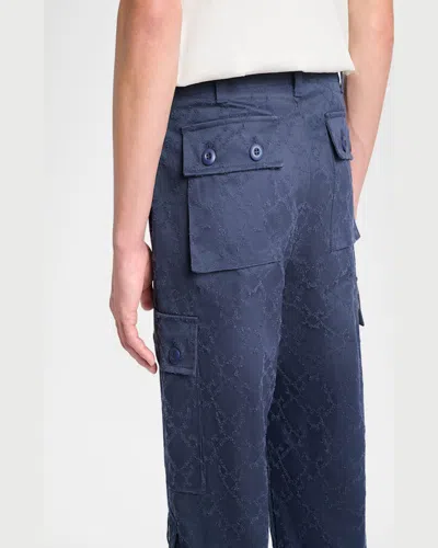 Givenchy Men's 4g Cargo Trousers In Navy