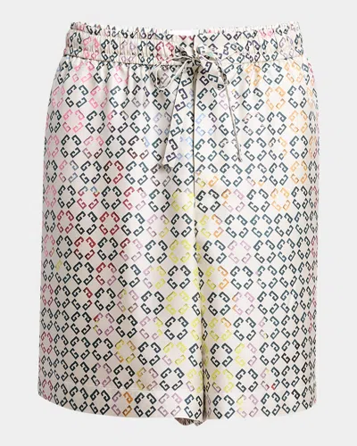 Givenchy Multicolor Pyjamas Shorts In Monogram 72 Silk In Multicolored