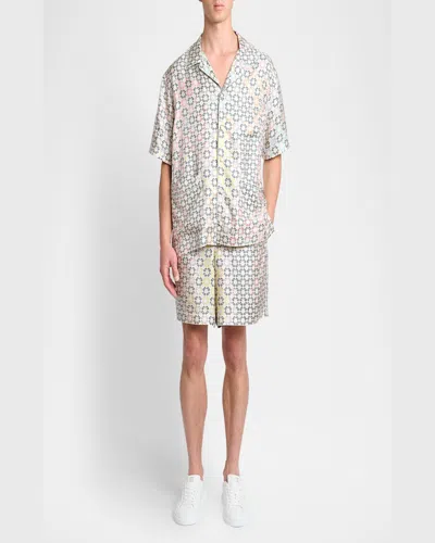 Givenchy Multicolor Pyjamas Shorts In Monogram 72 Silk In Multicolored