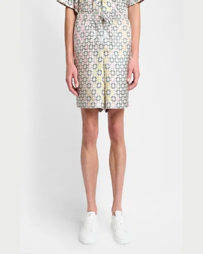 Givenchy Multicolor Pyjamas Shorts In Monogram 72 Silk In Multicolored