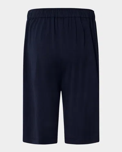 Hanro Natural Living Organic Cotton Drawstring Shorts In Deep Navy
