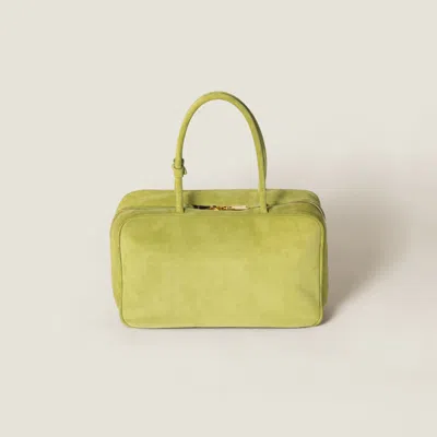 Miu Miu Suede Beau Bag In Ivy Green