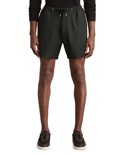 Reiss Newmark Textured Drawstring Shorts In Dark Green