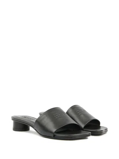 Mm6 Maison Margiela Mm6 By Maison Margiela Numeric Sandal With Engraved Logo Band In Black