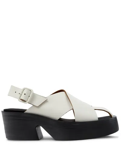 Camper Billie Slingback Platform Sandal In White