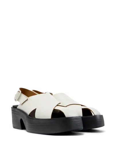 Camper Billie Slingback Platform Sandal In White