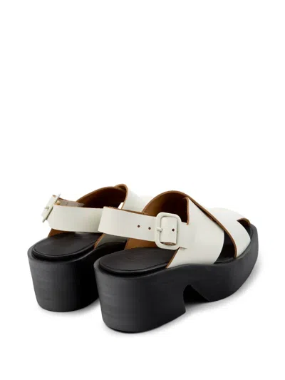 Camper Billie Slingback Platform Sandal In White