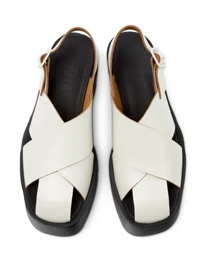 Camper Billie Slingback Platform Sandal In White
